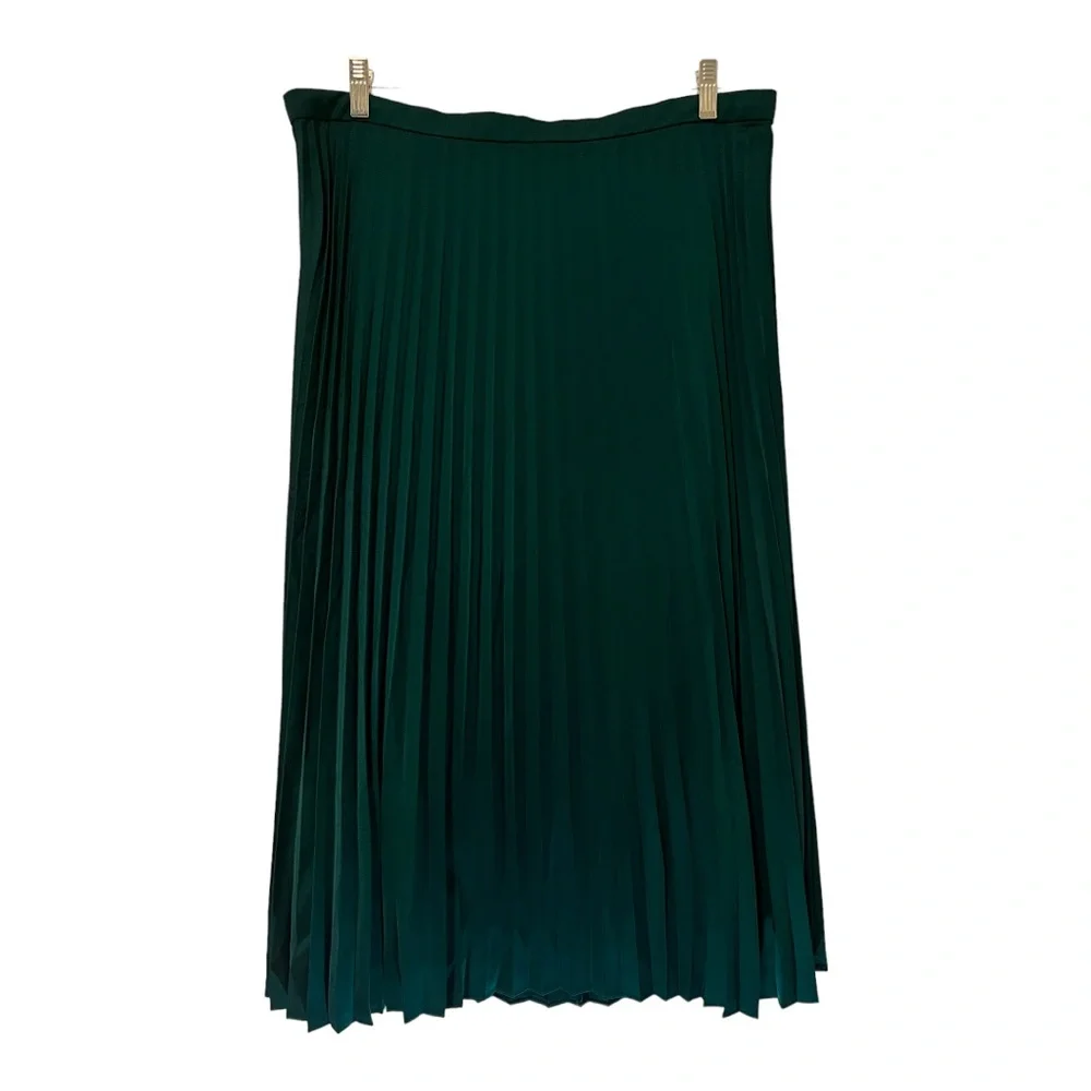 J. Crew NWT | Pleated MIDI Skirt Academic Green | 16 - Picture 11 of 15